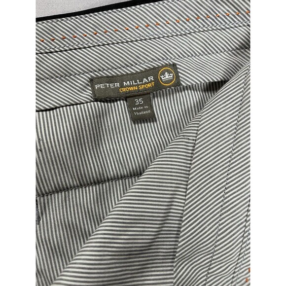 Peter Millar Mens Pants 35x29 Durham Performance Black Stretch Dress Pants Golf - Picture 6 of 13